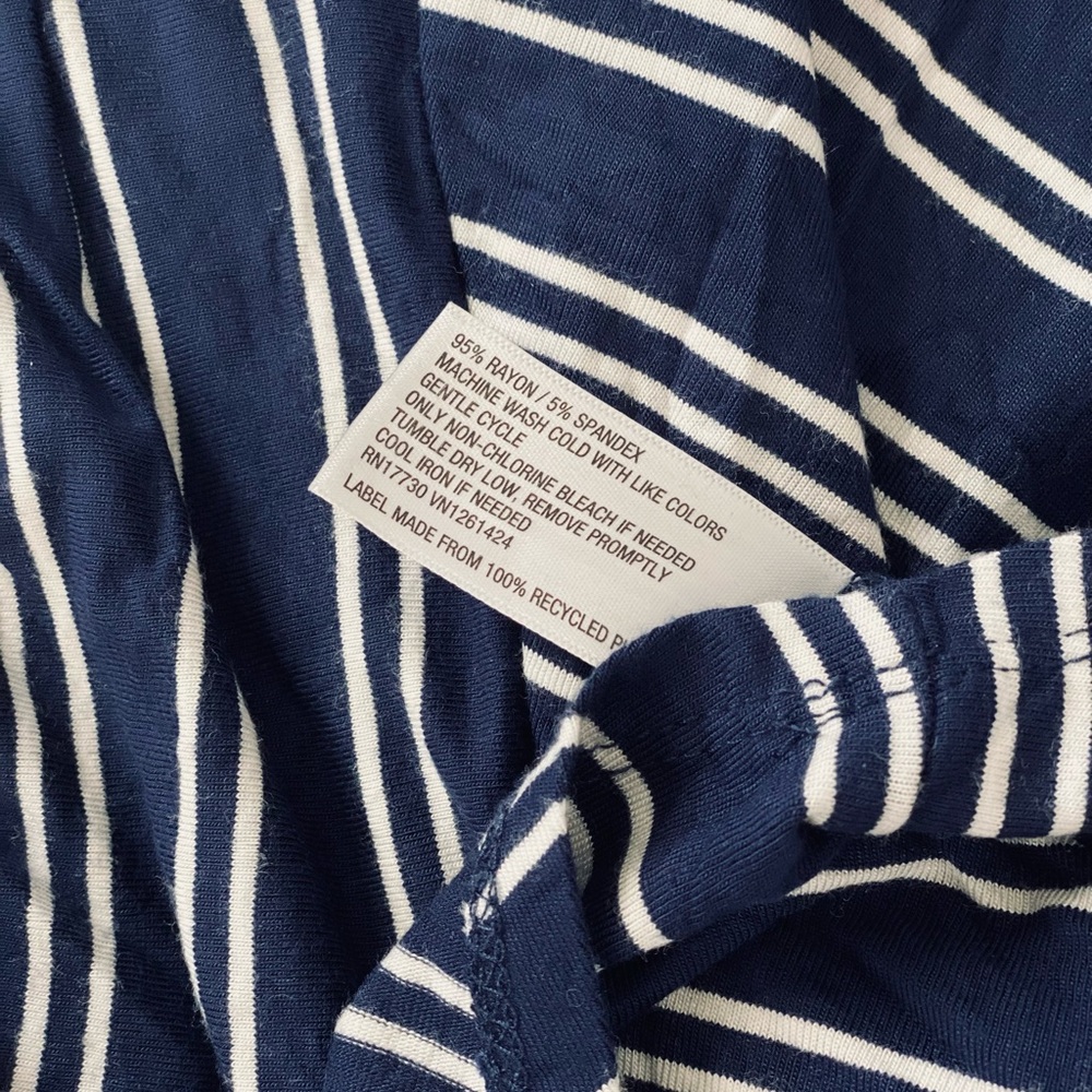 Universal Thread Navy Striped Flutter Top - Picture 4 of 4